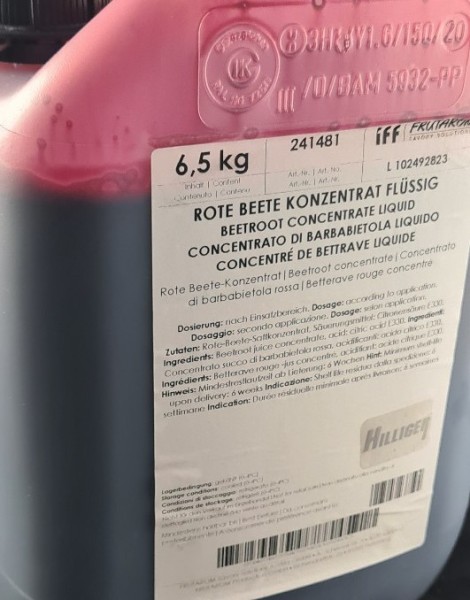 Rote Beete hochkonzentriert Extrakt flüssig Nesse Novataste 6,5 Kg.