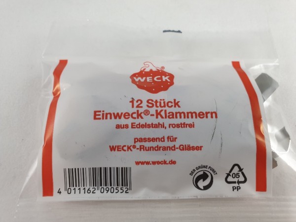 Klammern für WECK Sturzglas VE 12 St