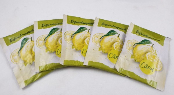 Erfrischungstücher Citrustücher, feucht, einzeln verpackt, 250 Stk.