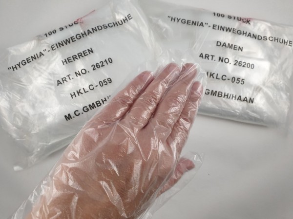 PE Einmalhandschuhe geblockt transparent 50St