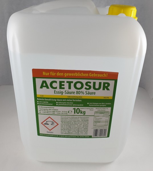 Essig Essigessenz Lebensmittelqualität hell 80% Kan. 10kg