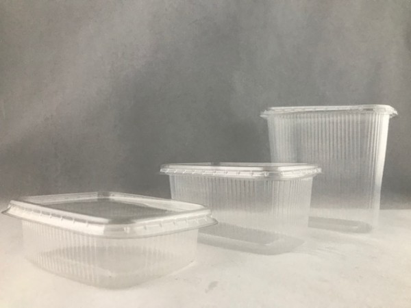 Verpackungsbecher mit Deckel eckig transparent