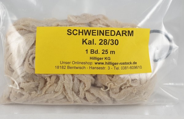 Schweinedarm füllfertig 25 Meter Kal. 28/30 32/34