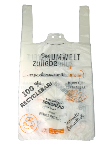 Hemdchen-Tragetaschen Bio ''Der Umwelt zuliebe''Allfolin geblockt Shopperbags