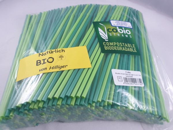 BIO Strohhalm Trinkhalm grün flexibel