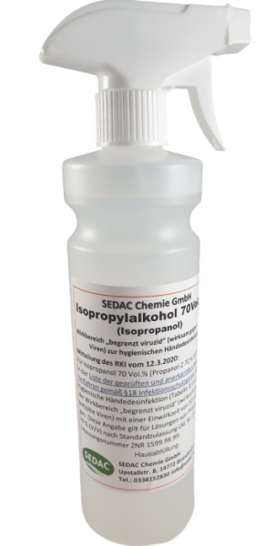 ISOPROPYLALKOHOL 70Vol% 0,5 l inkl Sprayer