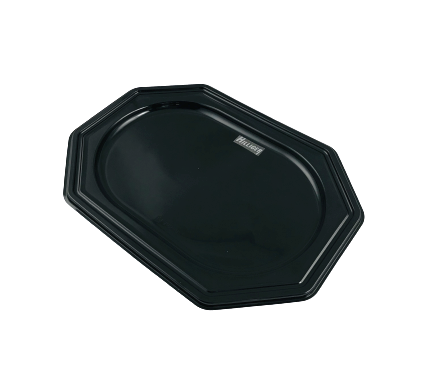 Partyplatten 10St 27x19cm PET Catering Trays 8eck schwarz