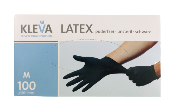 Einmalhandschuhe LATEX schwarz puderfrei 100 St