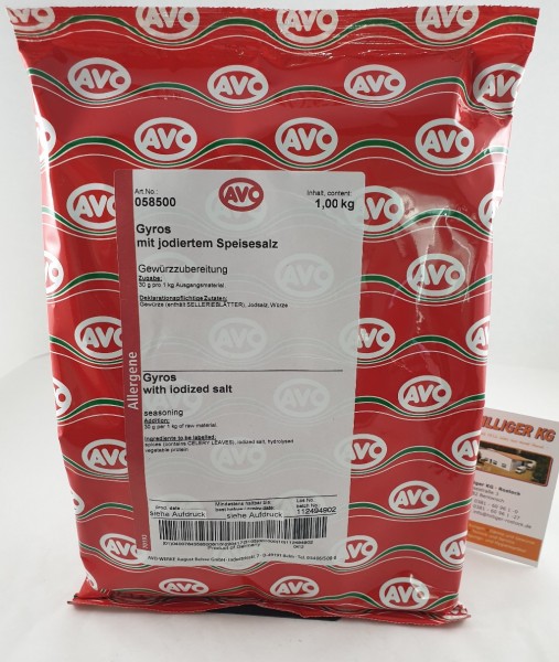 Gyros mit jodiertem Speisesalz #058500 AVO 1 kg