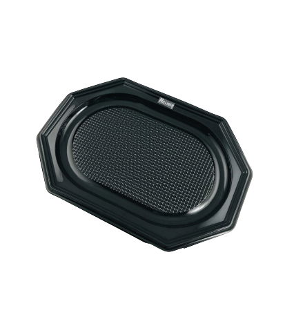 Partyplatten PET Catering Trays 8eck schwarz 10St