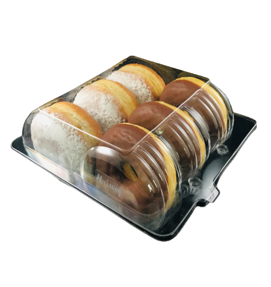 Verpackung klar für Donuts, Berliner Klappbox für 6 Stück