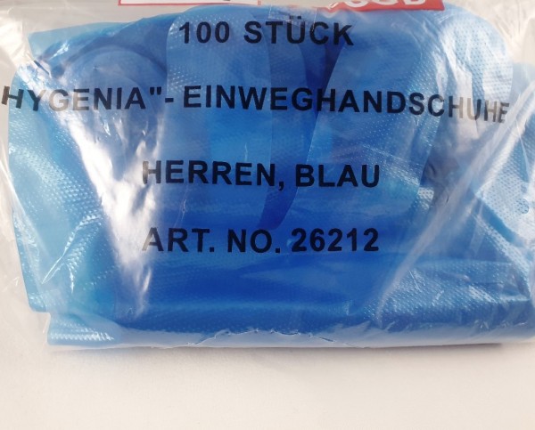 PE Einmalhandschuhe gehämmert transparent oder blau 100 St